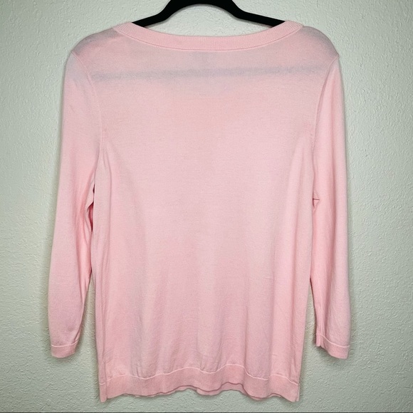 Talbots Long Sleeve Scoop Neck Blouse Pink L - Picture 5 of 14